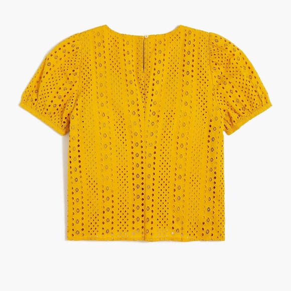 J. Crew Bronzed Eyelit Puff Short Sleeve Top XXL - Picture 5 of 5